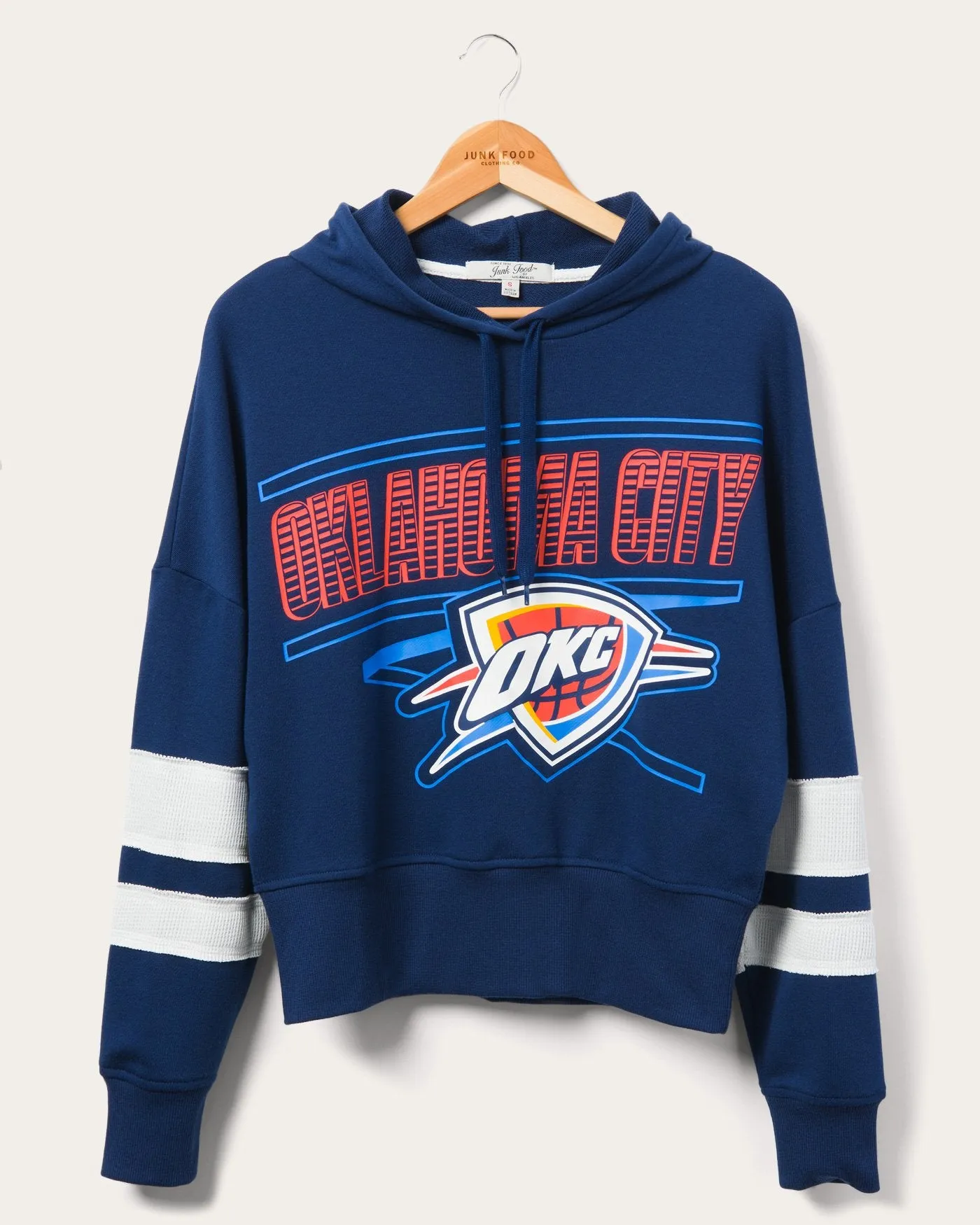 Women's Thunder Overtime Striped Fleece Hoodie sold by Junk Food Clothing