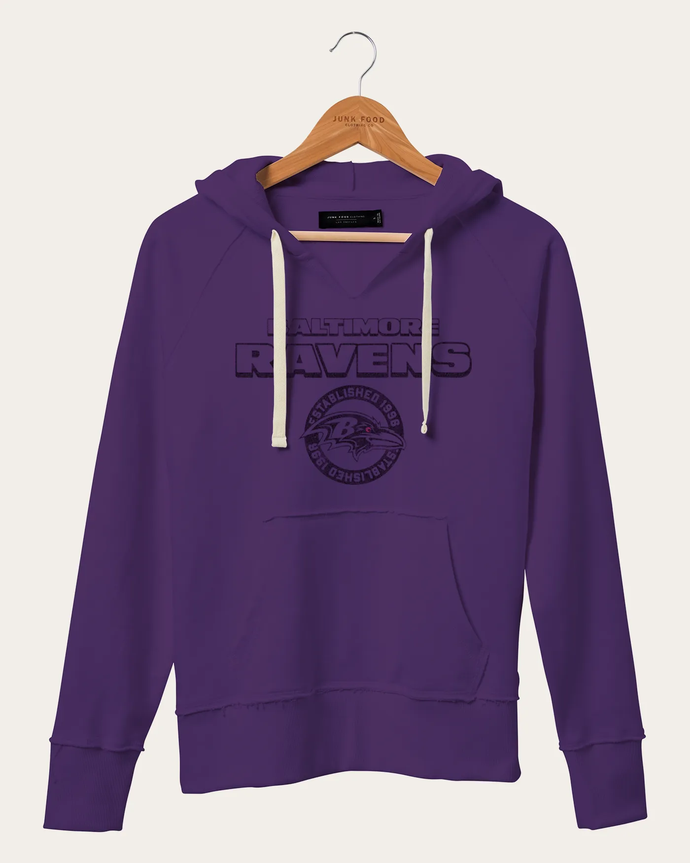 Women's NFL Baltimore Ravens Raw Edge Hoodie sold by Junk Food Clothing