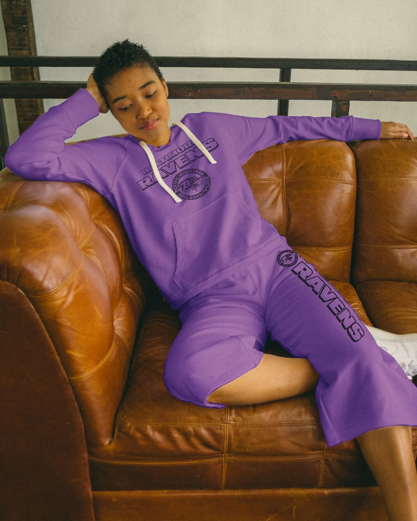 Women's NFL Baltimore Ravens Raw Edge Hoodie sold by Junk Food Clothing product image thumbnail 2