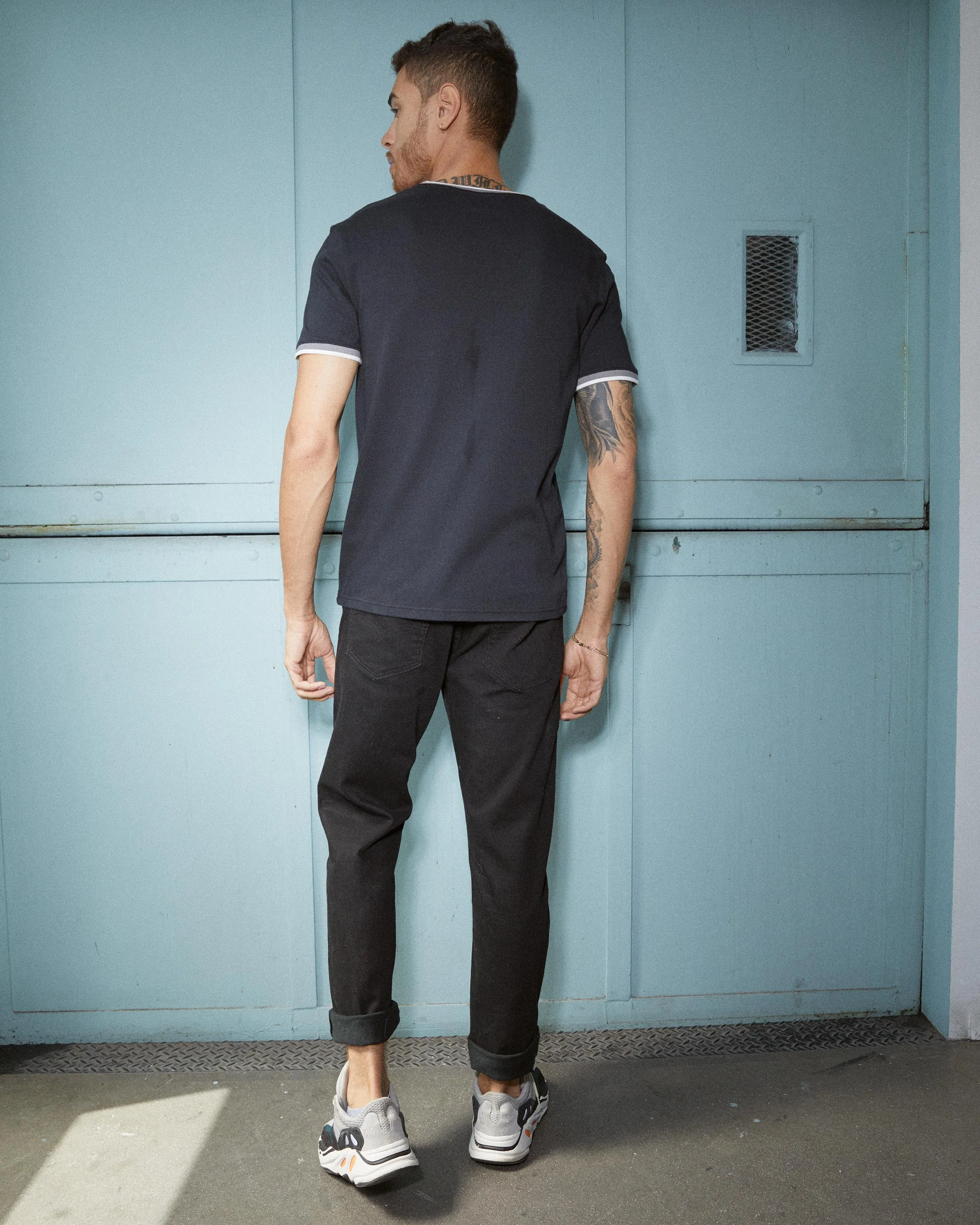 MENS JETS THROWBACK RINGER TEE sold by Junk Food Clothing product image thumbnail 4