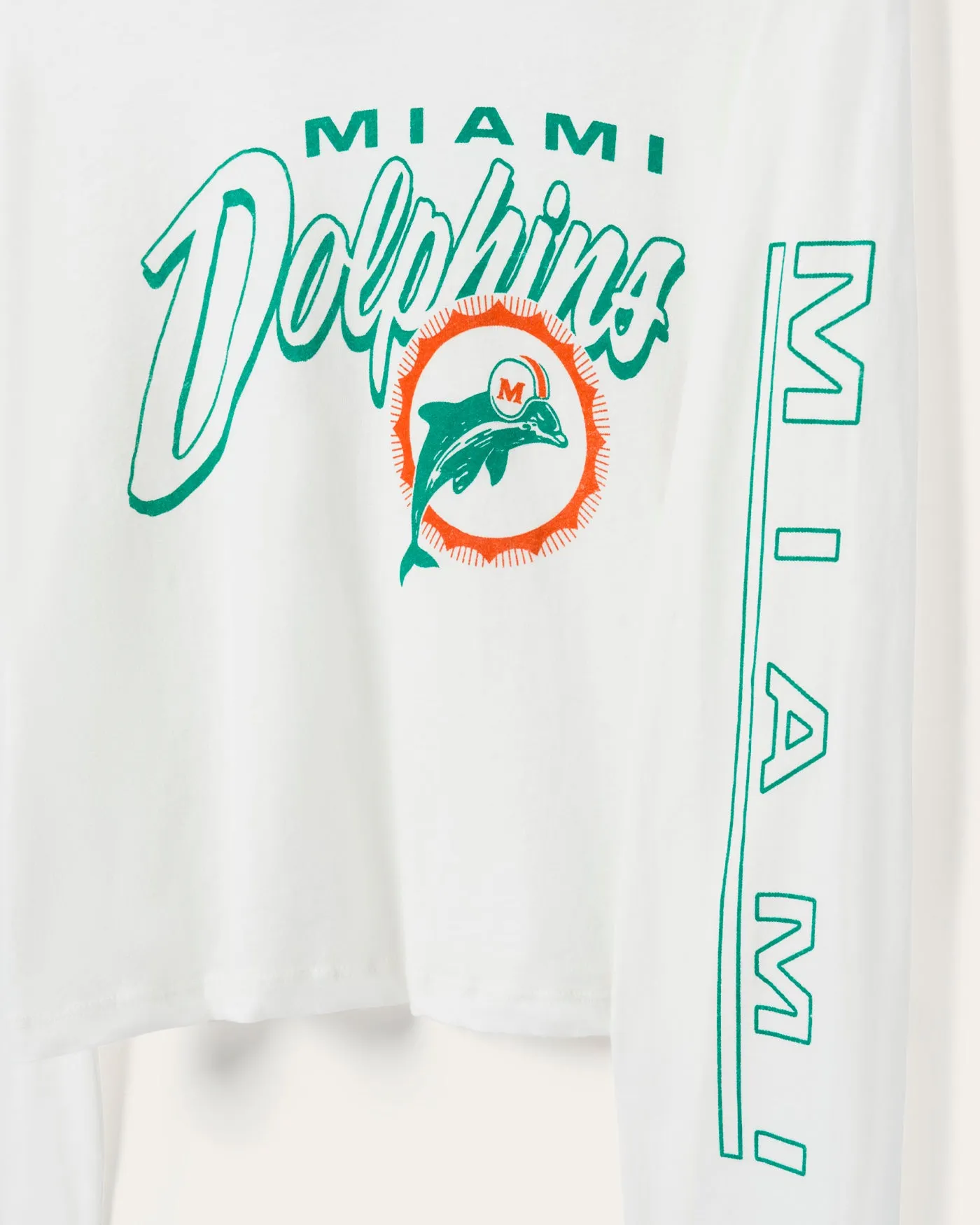 Women's Miami Dolphins Touchdown Long Sleeve Crop Tee sold by Junk Food Clothing product image thumbnail 3