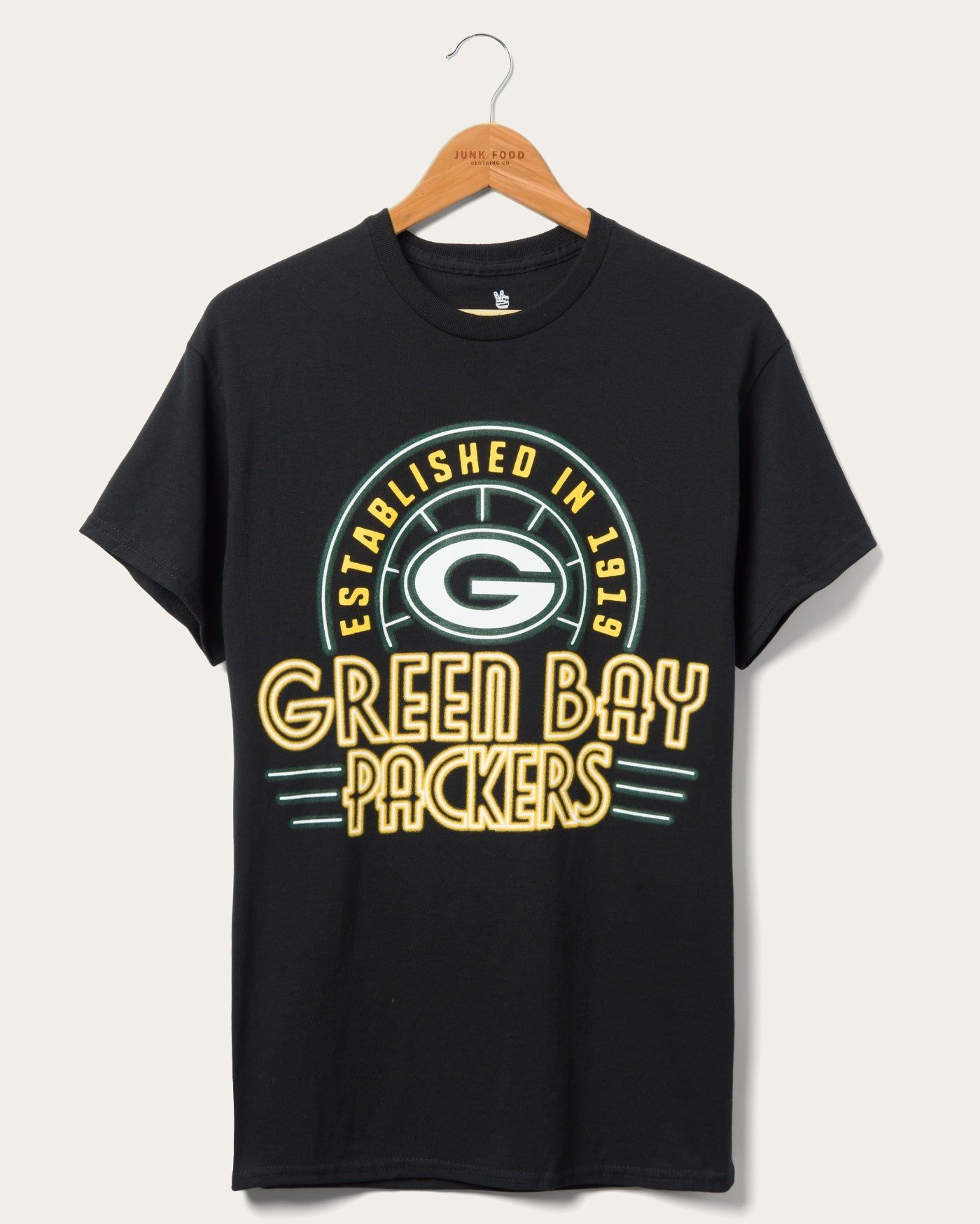 Packers Neon Glow Fan Tee sold by Junk Food Clothing