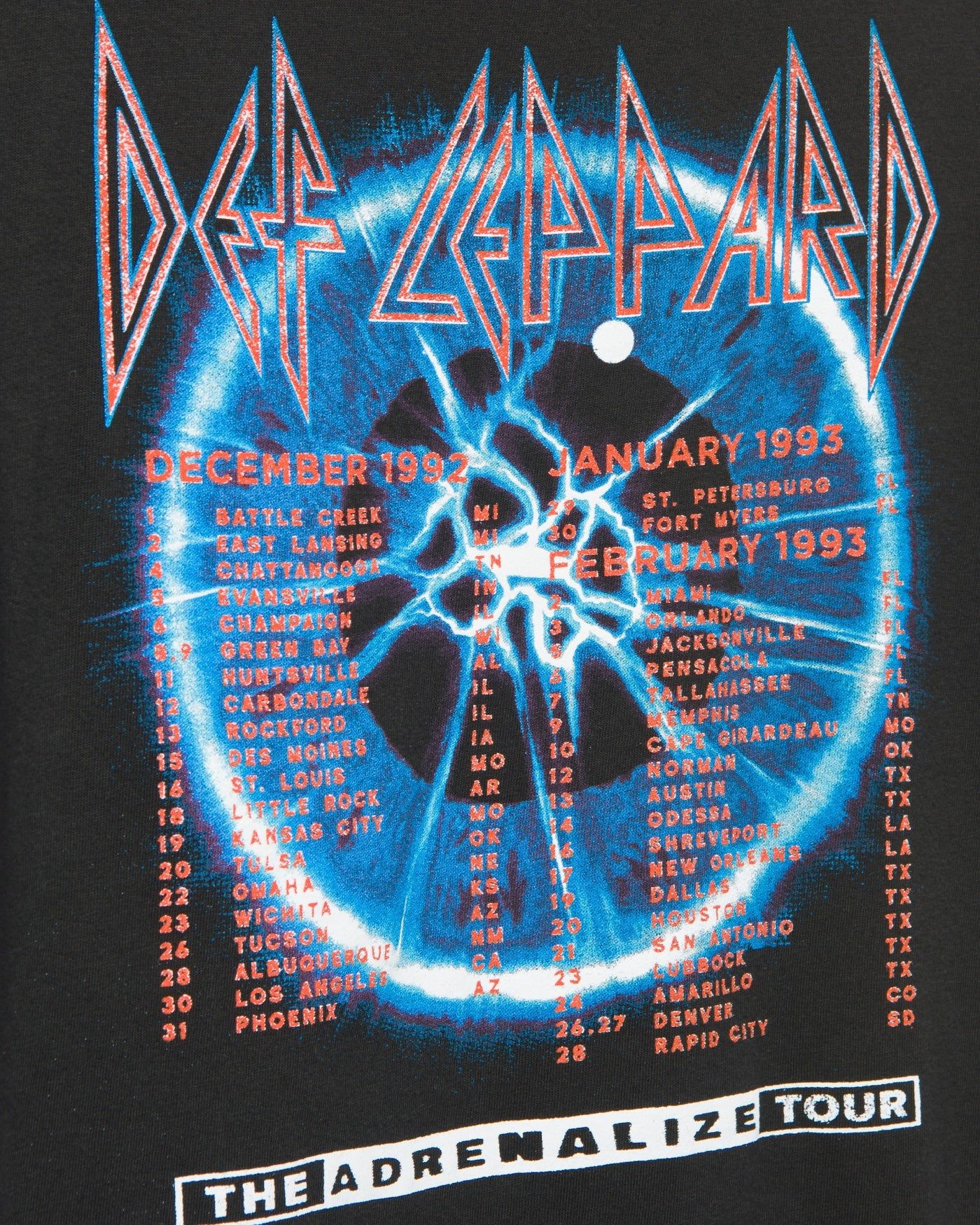 Def Leppard The 7 Day Weekend Tour Vintage Tee sold by Junk Food Clothing product image thumbnail 5