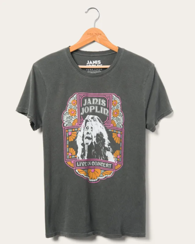 Women's Janis Joplin Live In Concert Vintage Tee sold by Junk Food Clothing