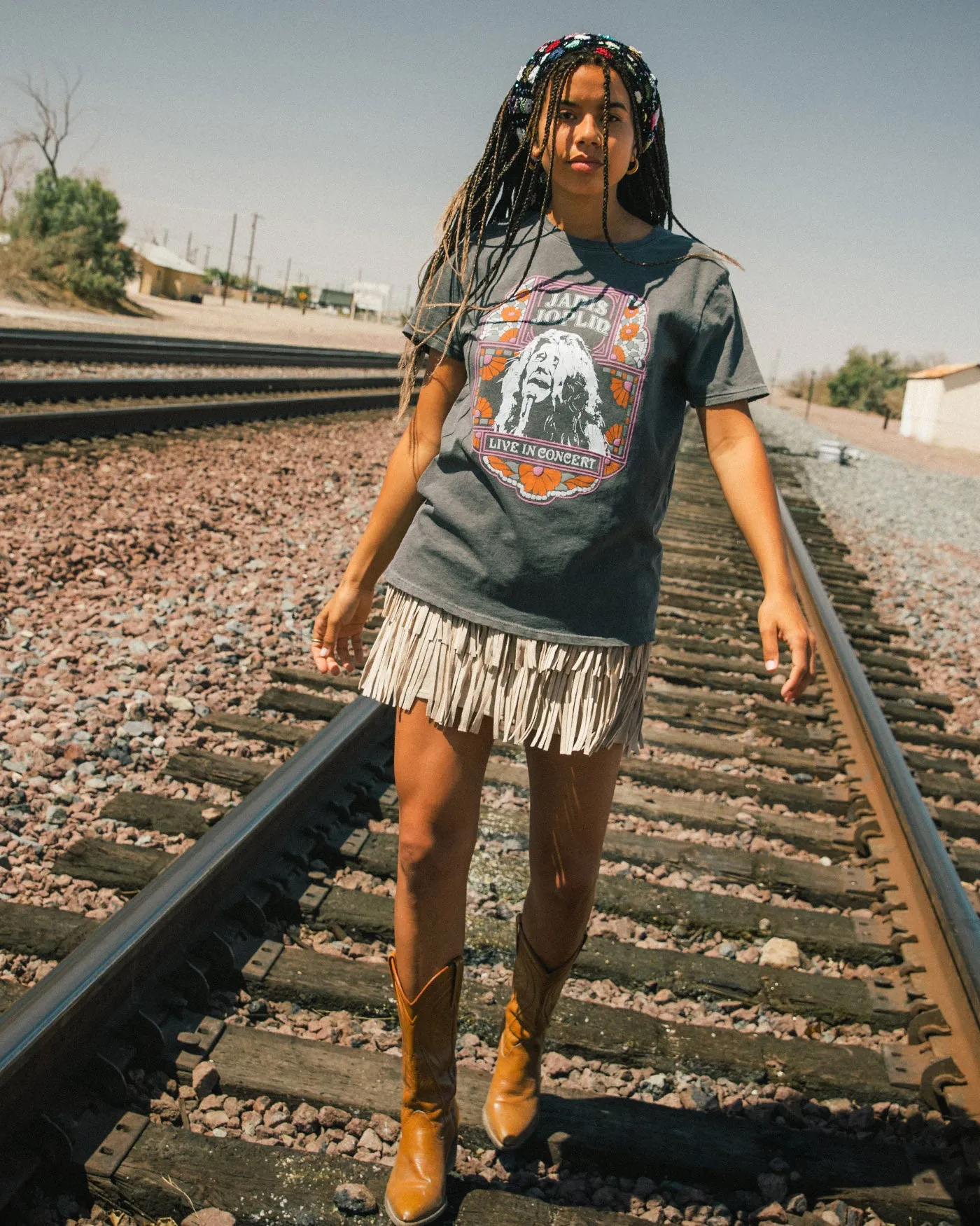 Women's Janis Joplin Live In Concert Vintage Tee sold by Junk Food Clothing product image thumbnail 2