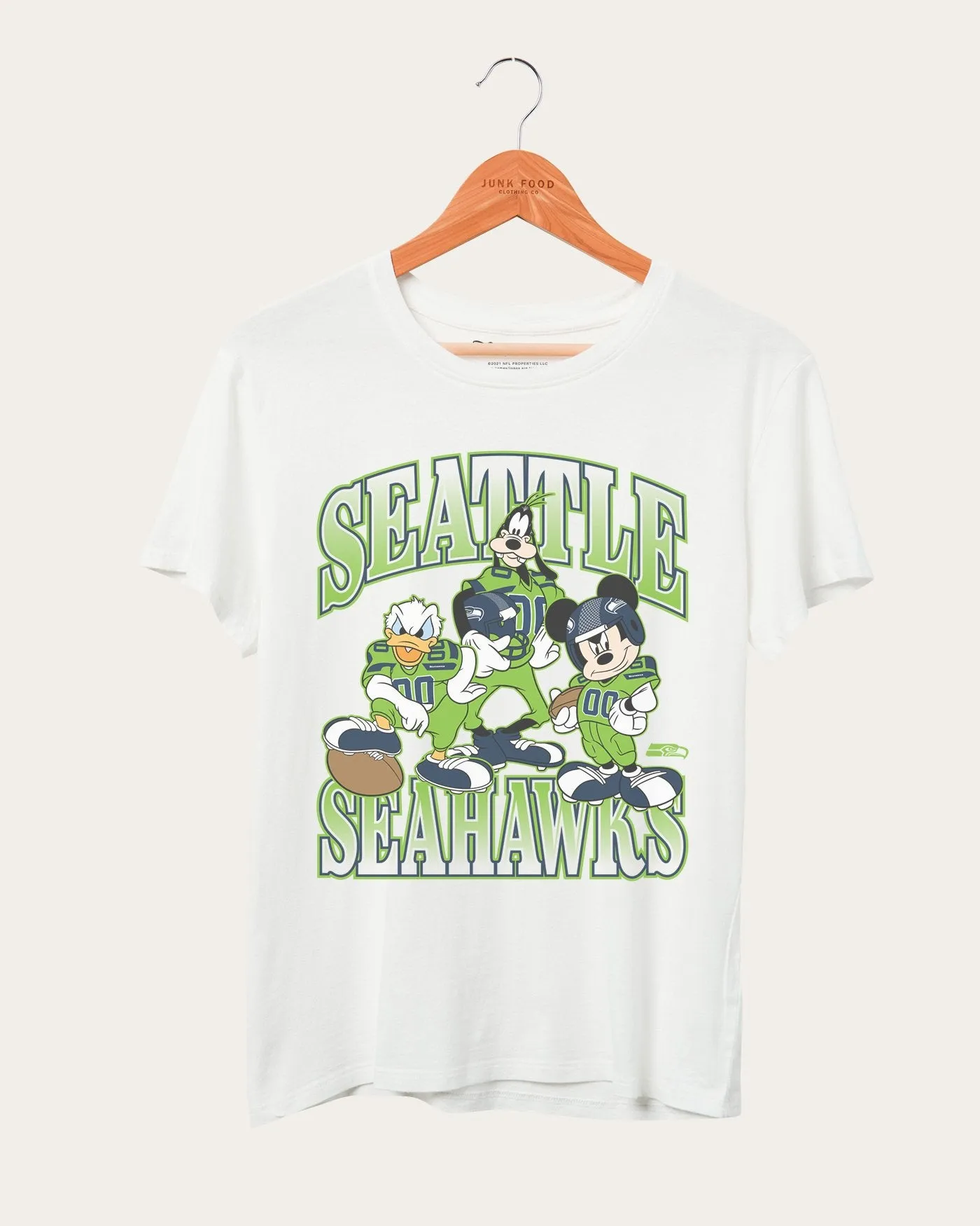 Women's Seahawks Disney Huddle Up Tee sold by Junk Food Clothing