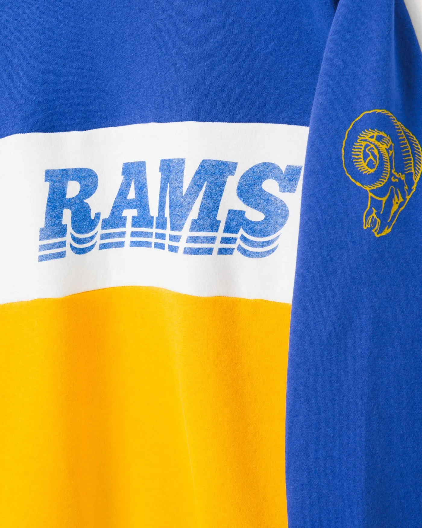 Los Angeles Rams Color Block Crew Fleece sold by Junk Food Clothing product image thumbnail 3