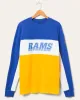 Los Angeles Rams Color Block Crew Fleece sold by Junk Food Clothing