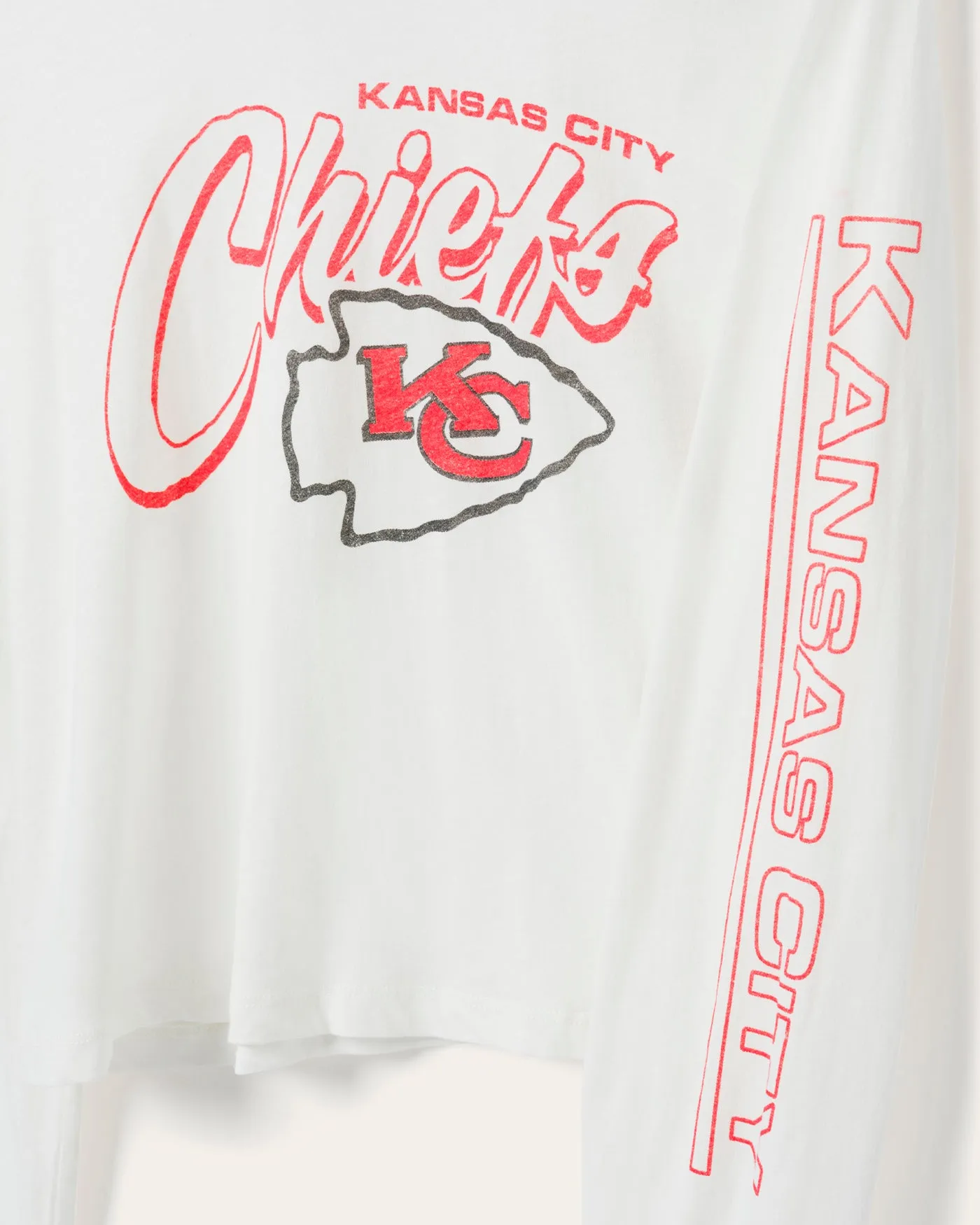 Women's Kansas City Chiefs Touchdown Long Sleeve Cropped Tee sold by Junk Food Clothing product image thumbnail 3