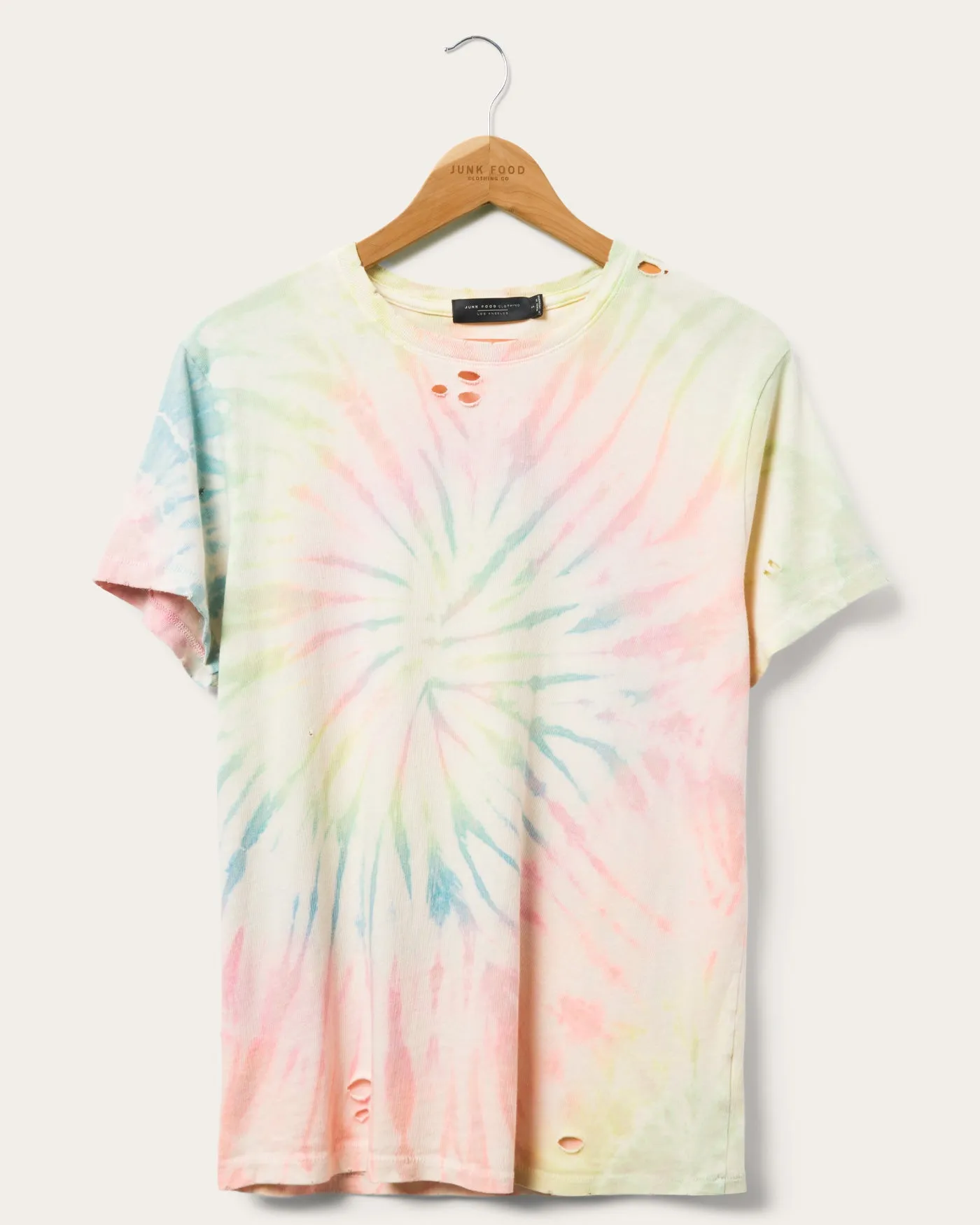 Women's Vintage Tie Dye Destroy Tee sold by Junk Food Clothing