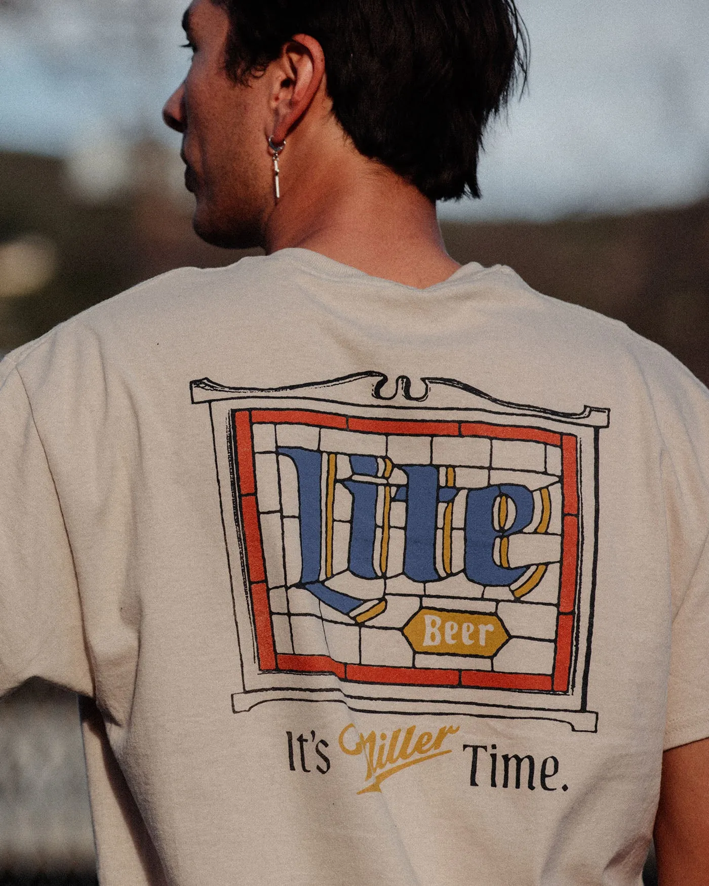 Miller Lite Stain Glass Flea Market Tee sold by Junk Food Clothing product image thumbnail 4