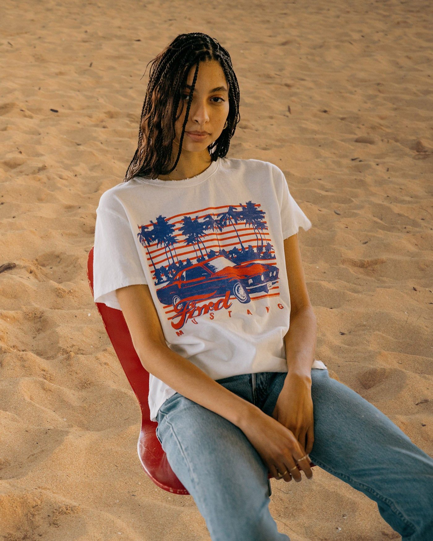 Women's Ford Mustang Palms Vintage Tee sold by Junk Food Clothing product image thumbnail 2