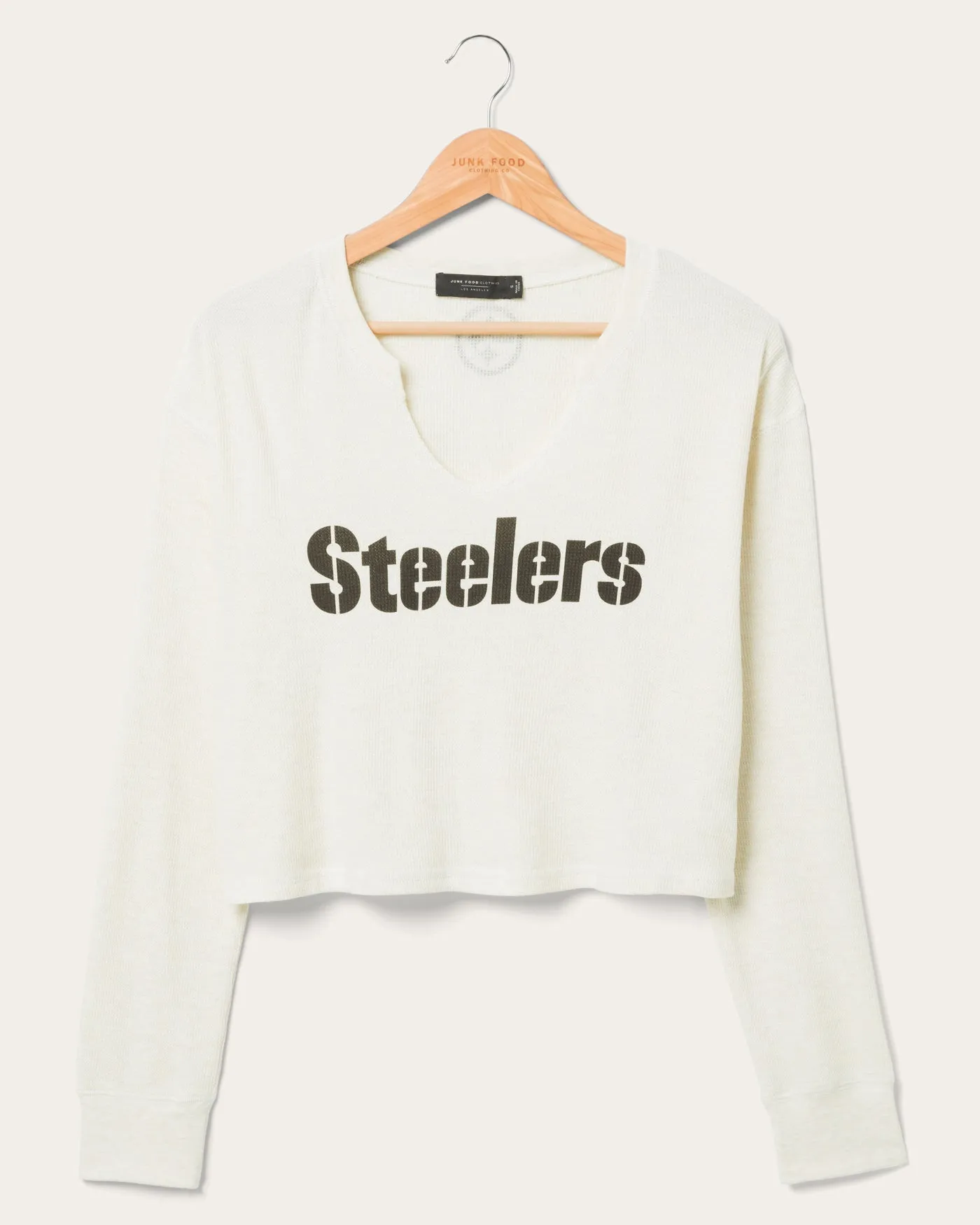 Women's Pittsburgh Steelers Sunday Crop Thermal sold by Junk Food Clothing