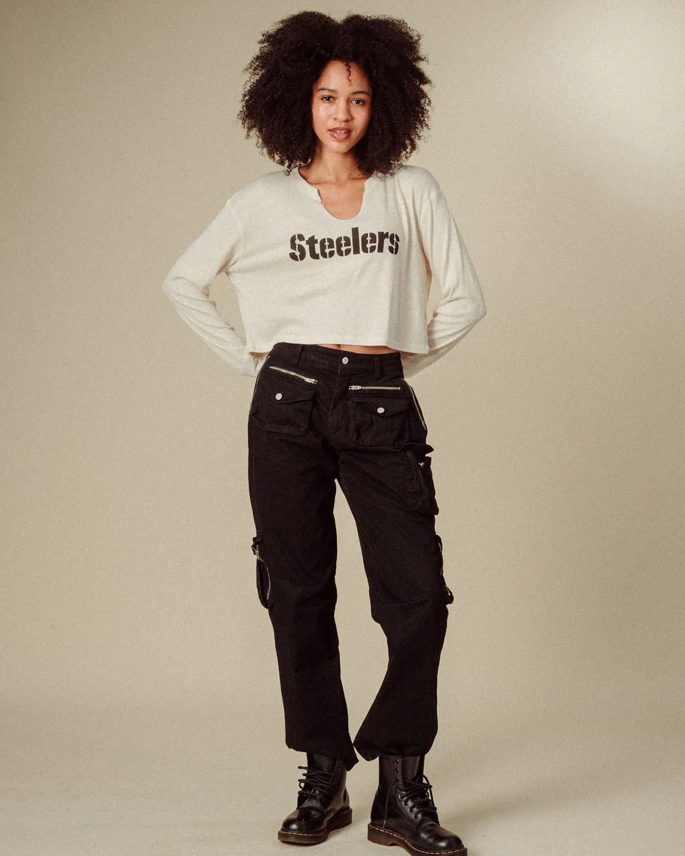 Women's Pittsburgh Steelers Sunday Crop Thermal sold by Junk Food Clothing product image thumbnail 2