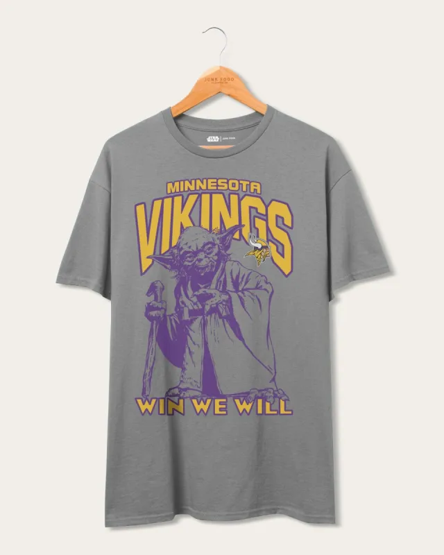 Vikings Star Wars��� Yoda��� Win We Will Tee sold by Junk Food Clothing