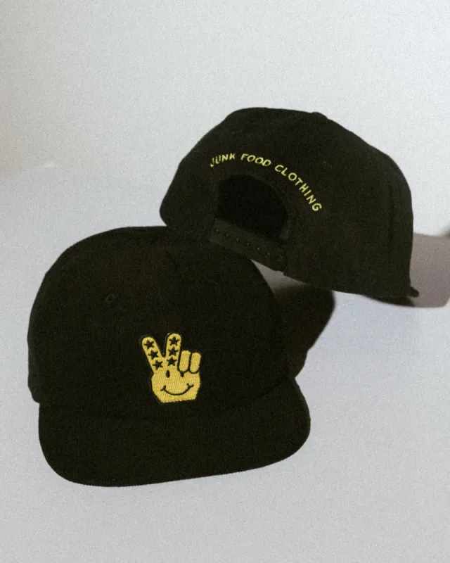 JF Peace + Smiles Patch Cord Hat sold by Junk Food Clothing