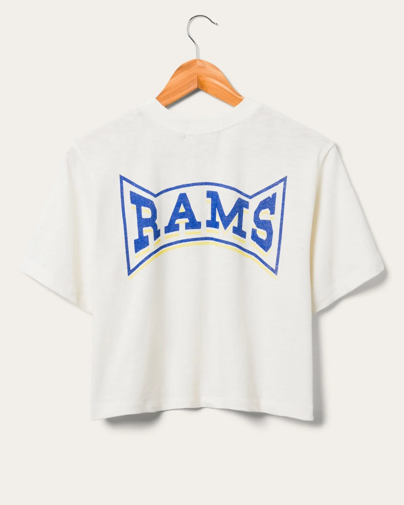 Women's Los Angeles Rams Mock Neck Crop Tee sold by Junk Food Clothing product image thumbnail 2