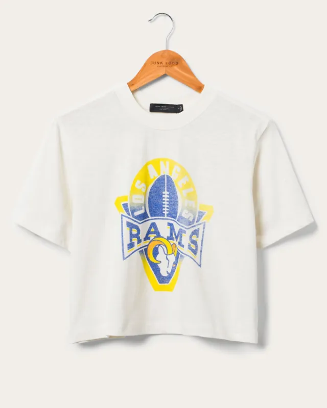 Women's Los Angeles Rams Mock Neck Crop Tee sold by Junk Food Clothing