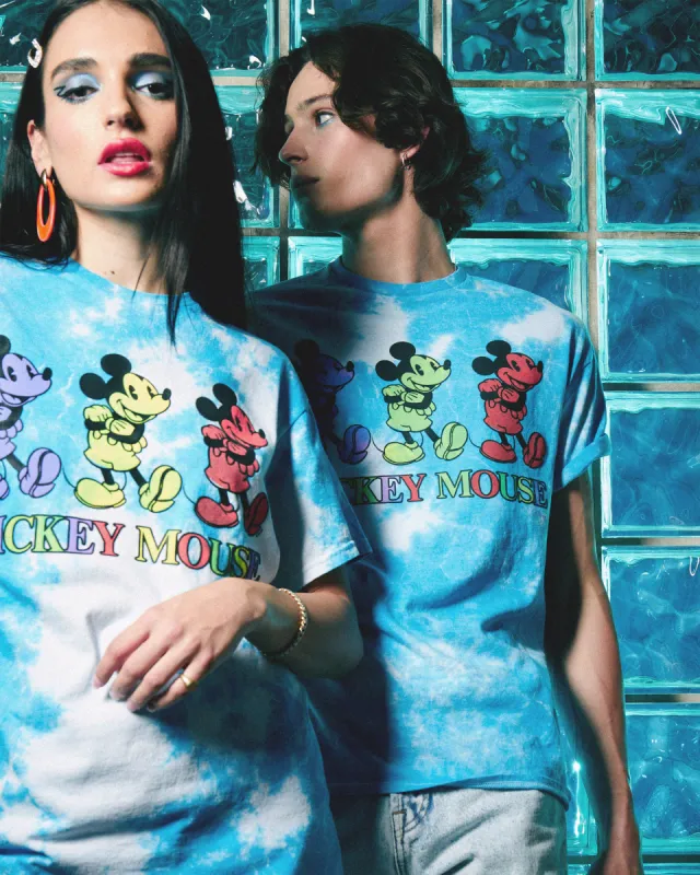 Unisex Mickey Tie Dye Flea Market Tee sold by Junk Food Clothing