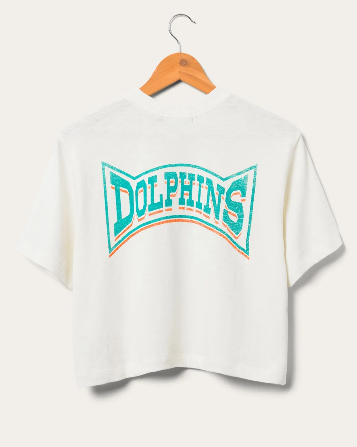 Women's Miami Dolphins Mock Neck Crop Tee sold by Junk Food Clothing product image thumbnail 2