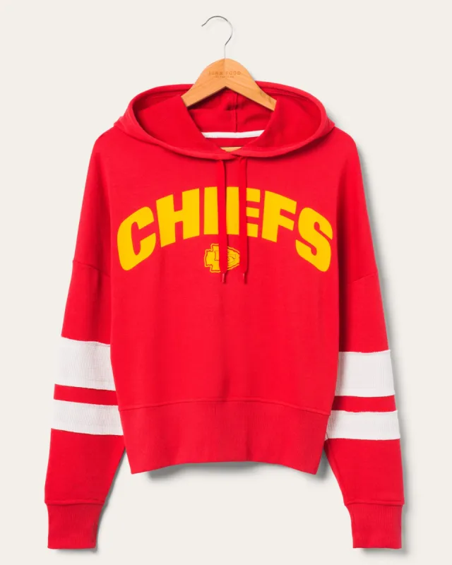 Women's NFL Chiefs Sideline Striped Fleece sold by Junk Food Clothing