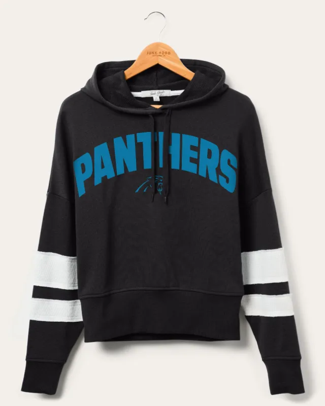 Women's NFL Panthers Sideline Striped Fleece sold by Junk Food Clothing
