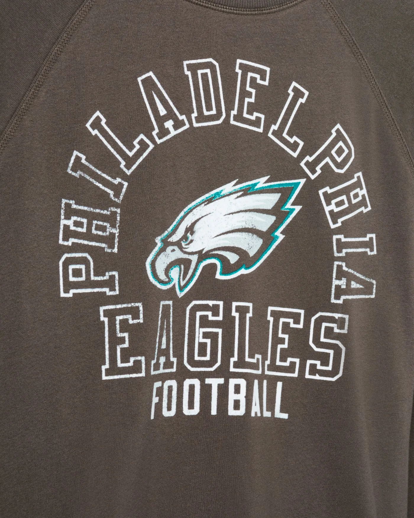 Women's Philadelphia Eagles Flocked Raglan Crew Fleece sold by Junk Food Clothing product image thumbnail 3