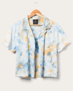 Women's Ana Cropped Tie Dye Poplin Camp Shirt sold by Junk Food Clothing