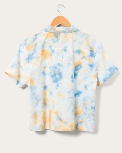 Women's Ana Cropped Tie Dye Poplin Camp Shirt sold by Junk Food Clothing