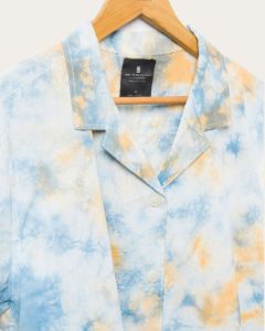 Women's Ana Cropped Tie Dye Poplin Camp Shirt sold by Junk Food Clothing