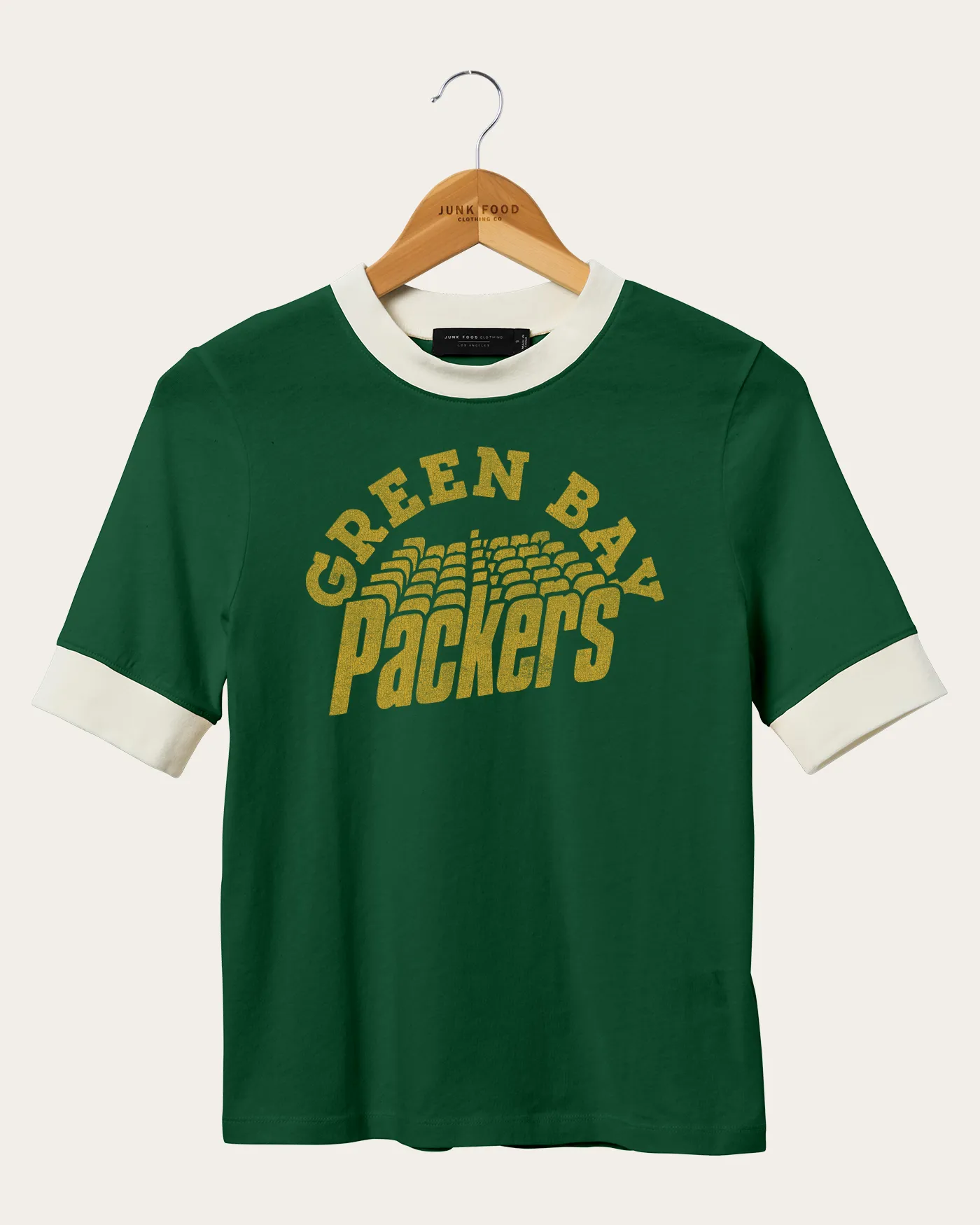 Women's NFL Green Bay Packers Slim Ringer Tee sold by Junk Food Clothing