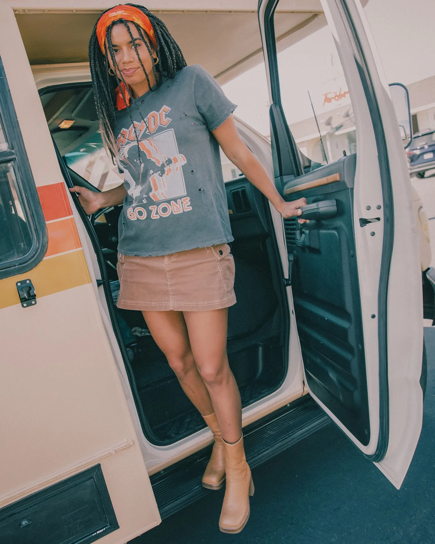 Women's AC/DC Go Zone Vintage Destroy Tee sold by Junk Food Clothing product image thumbnail 3