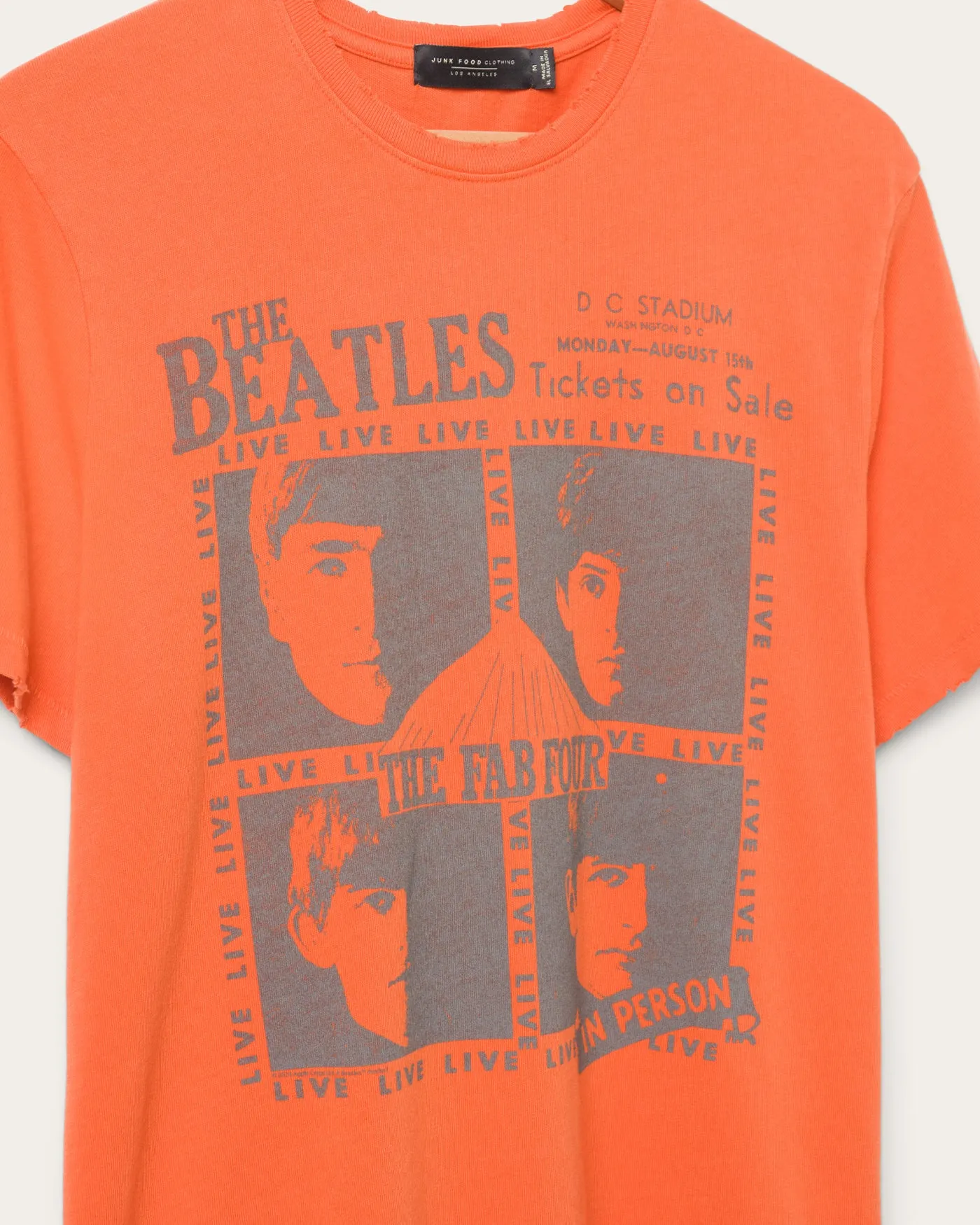 The Beatles Fab Four Live Vintage Tee sold by Junk Food Clothing product image thumbnail 5