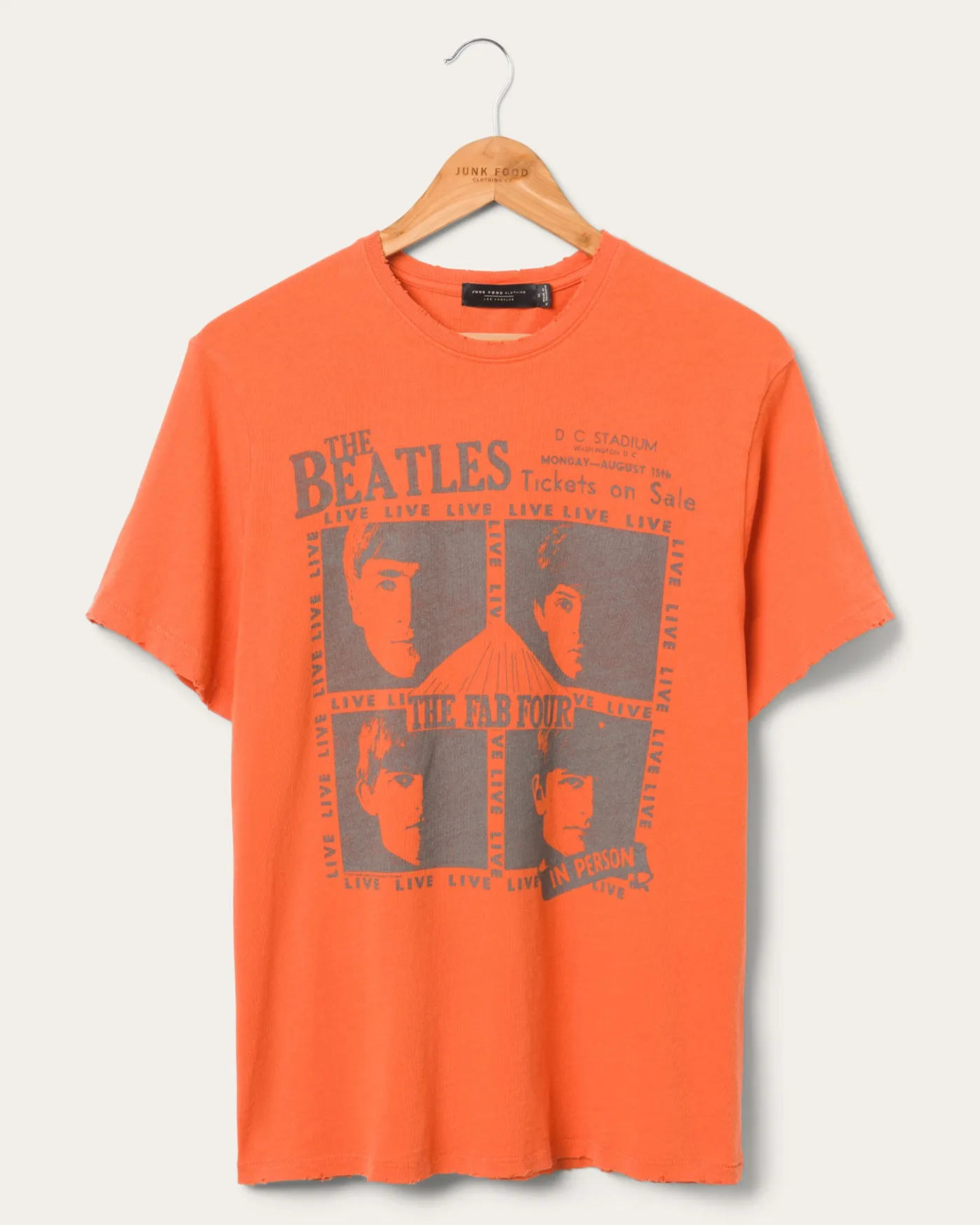 The Beatles Fab Four Live Vintage Tee sold by Junk Food Clothing