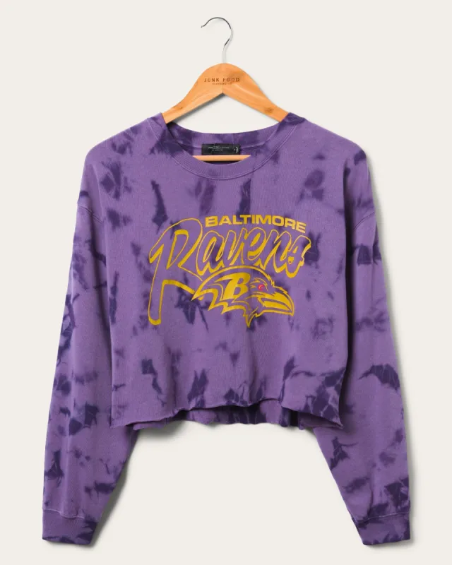 Women's Baltimore Ravens Long Sleeve Loose Knit Crop sold by Junk Food Clothing