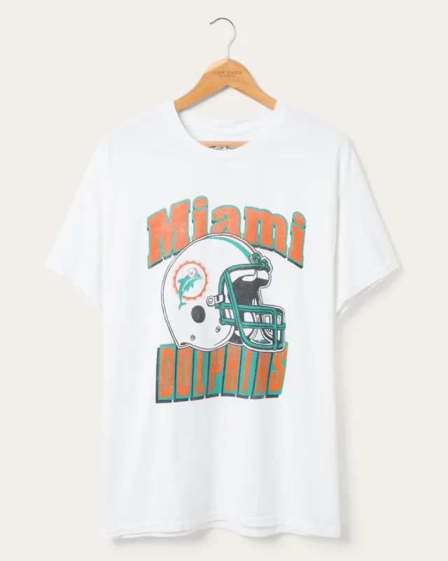 Miami Dolphins Throwback Helmet Flea Market Tee sold by Junk Food Clothing