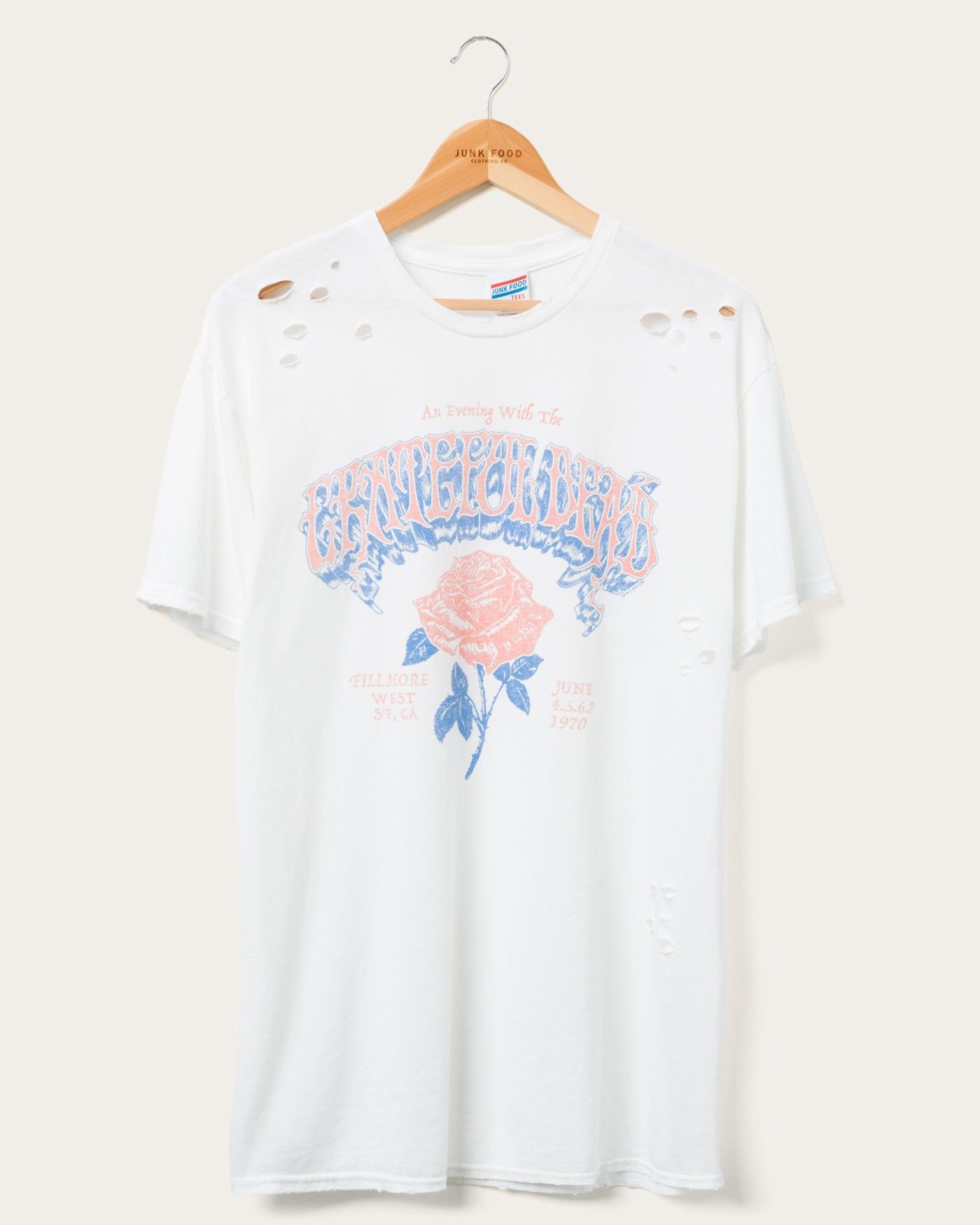 Grateful Dead Rose Flea Market Destroyed Tee sold by Junk Food Clothing