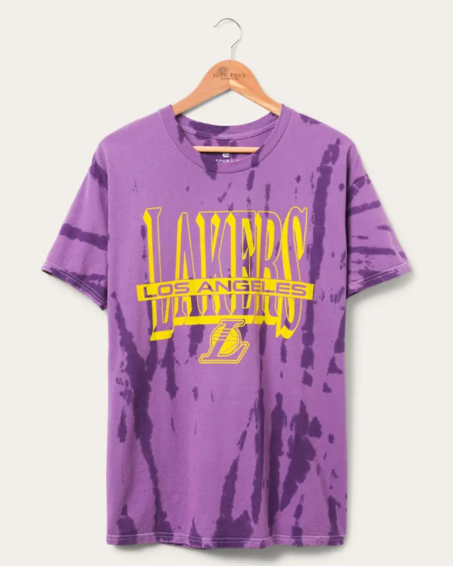 Lakers Tie Dye Short Sleeve Tee sold by Junk Food Clothing