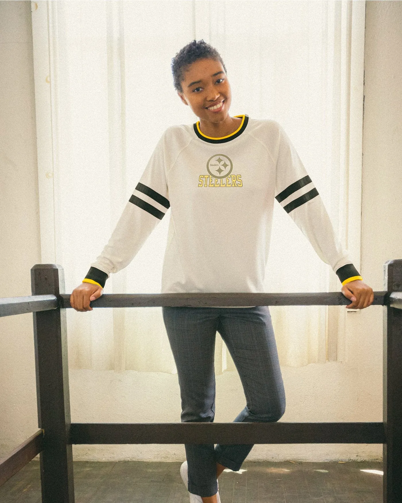 Women's NFL Pittsburgh Steelers Long Sleeve Football Crew sold by Junk Food Clothing product image thumbnail 2