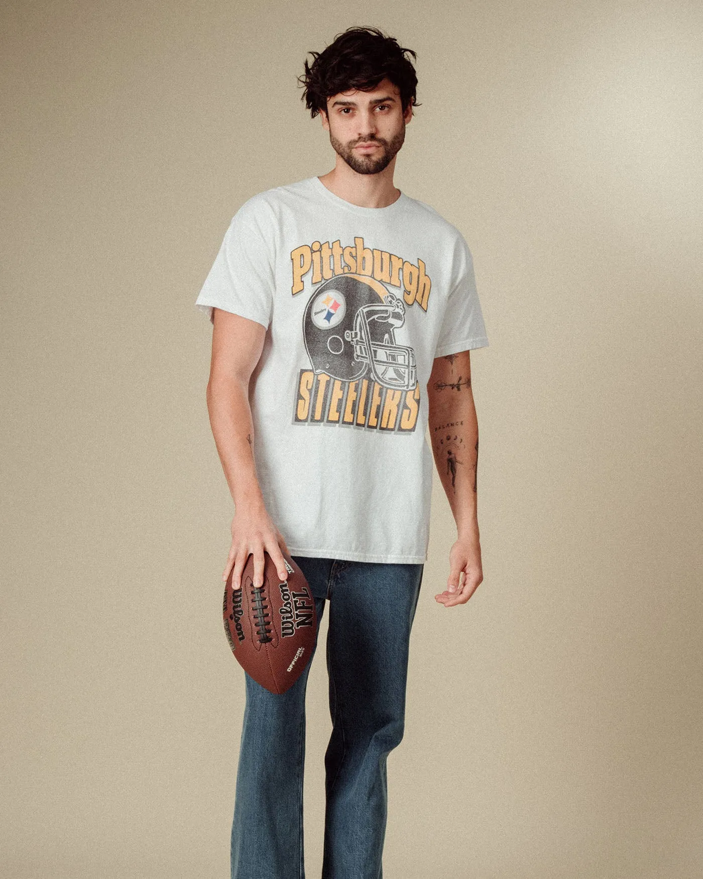 Pittsburgh Steelers Throwback Helmet Flea Market Tee sold by Junk Food Clothing product image thumbnail 2