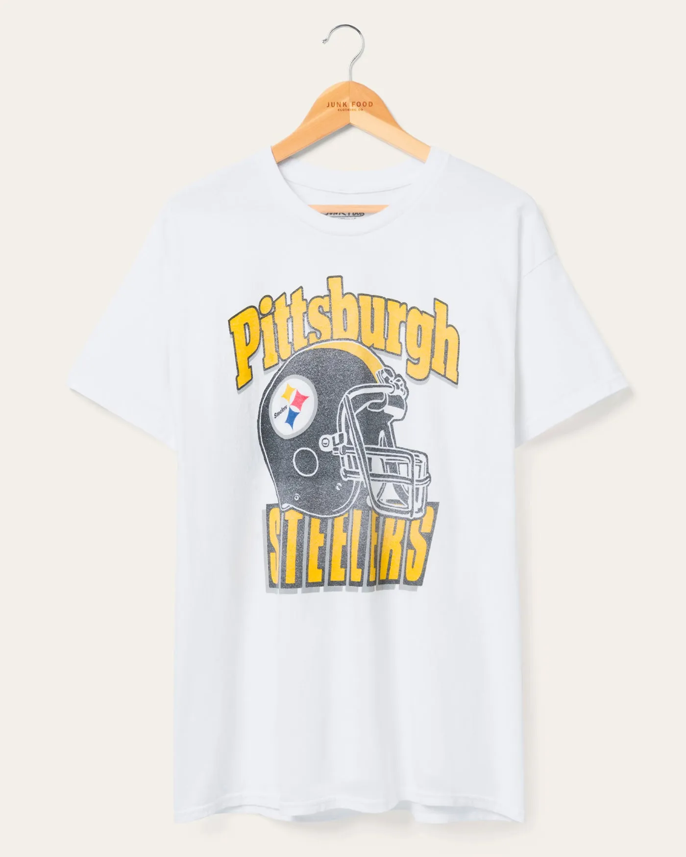 Pittsburgh Steelers Throwback Helmet Flea Market Tee sold by Junk Food Clothing