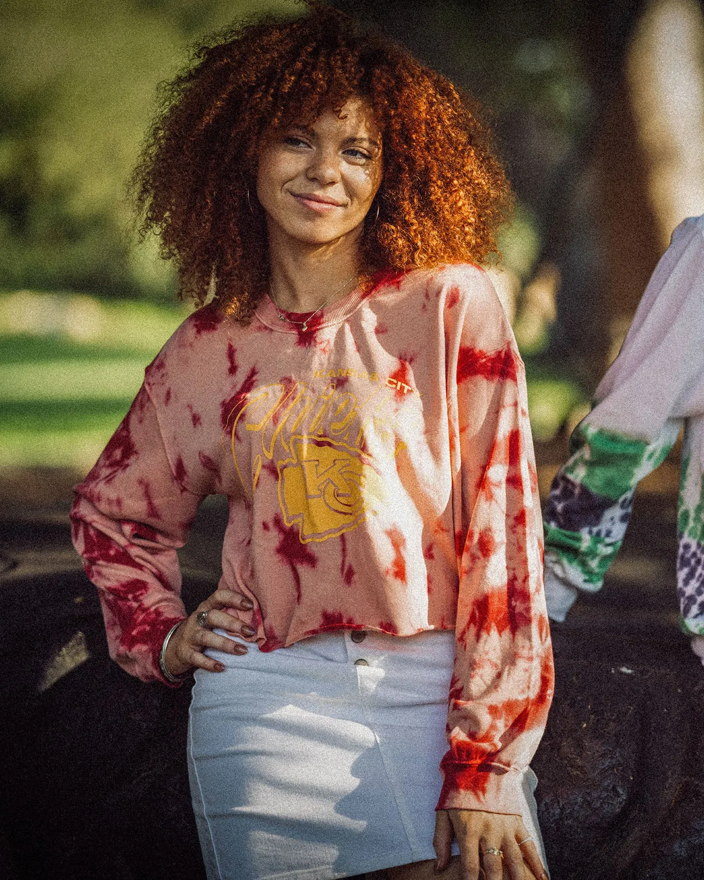 Women's Kansas City Chiefs Long Sleeve Loose Knit Crop sold by Junk Food Clothing product image thumbnail 2