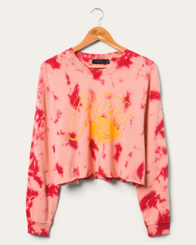 Women's Kansas City Chiefs Long Sleeve Loose Knit Crop sold by Junk Food Clothing