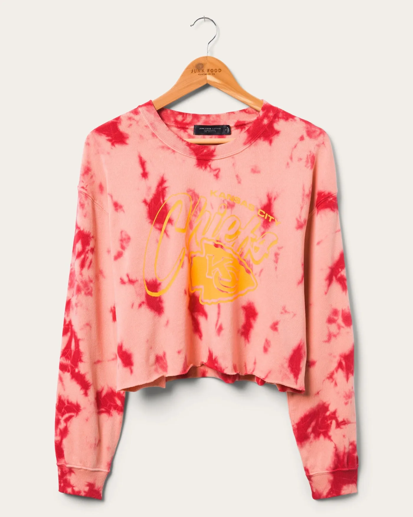 Women's Kansas City Chiefs Long Sleeve Loose Knit Crop sold by Junk Food Clothing