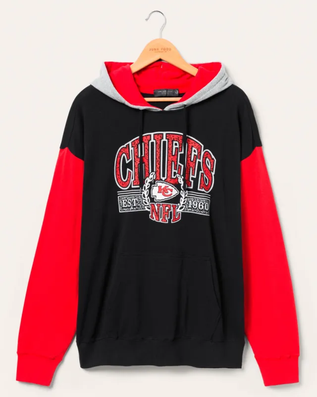 Kansas City Chiefs Tri Color Block Hoodie sold by Junk Food Clothing