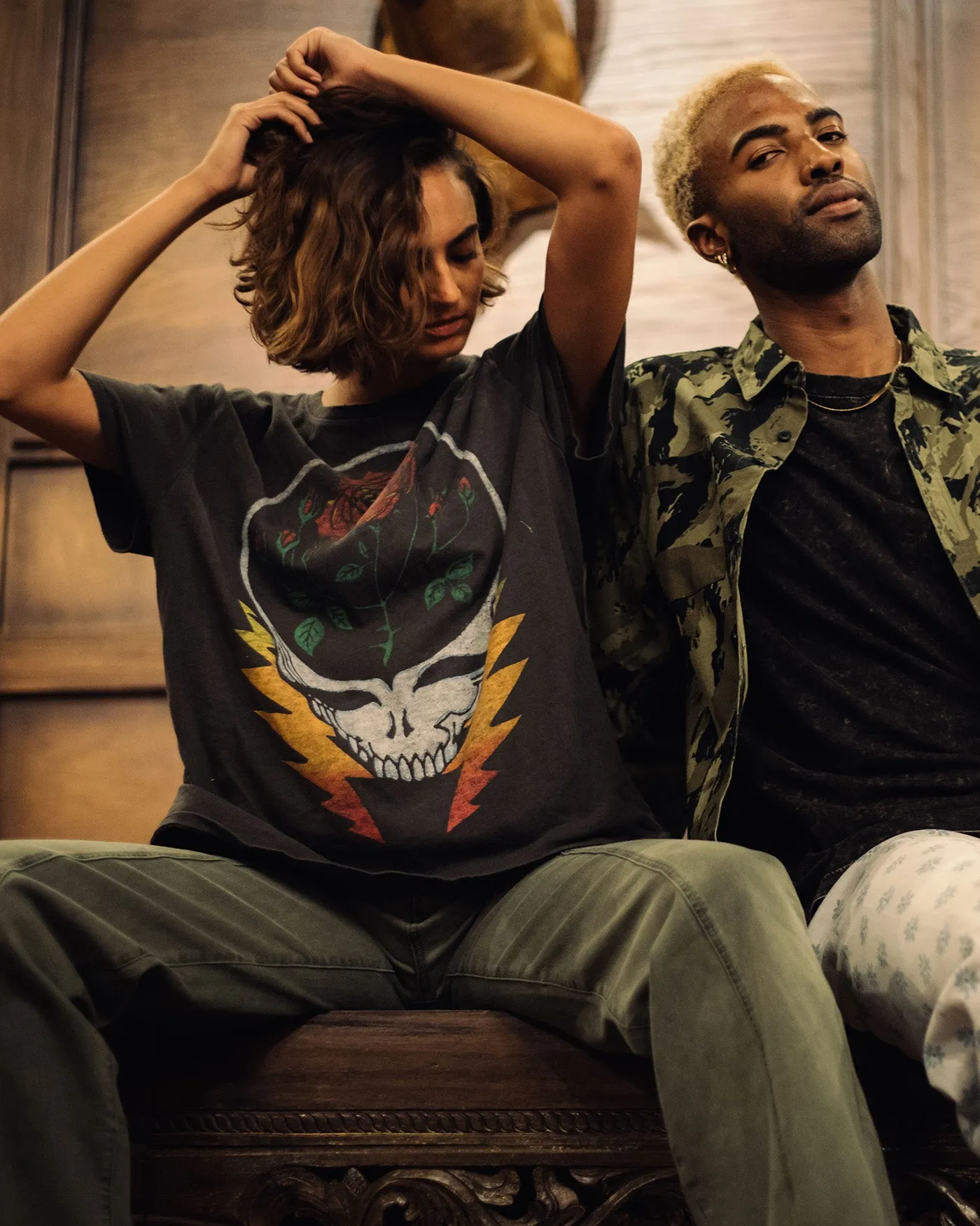 Women's Grateful Dead Roses and Bolts Vintage Tee sold by Junk Food Clothing product image thumbnail 2