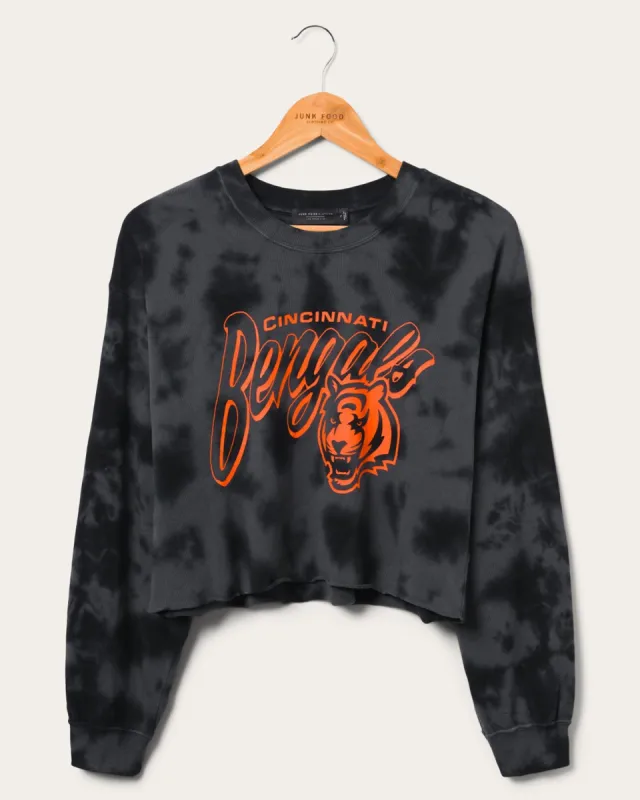 Women's Bengals Long Sleeve Loose Knit Crop sold by Junk Food Clothing