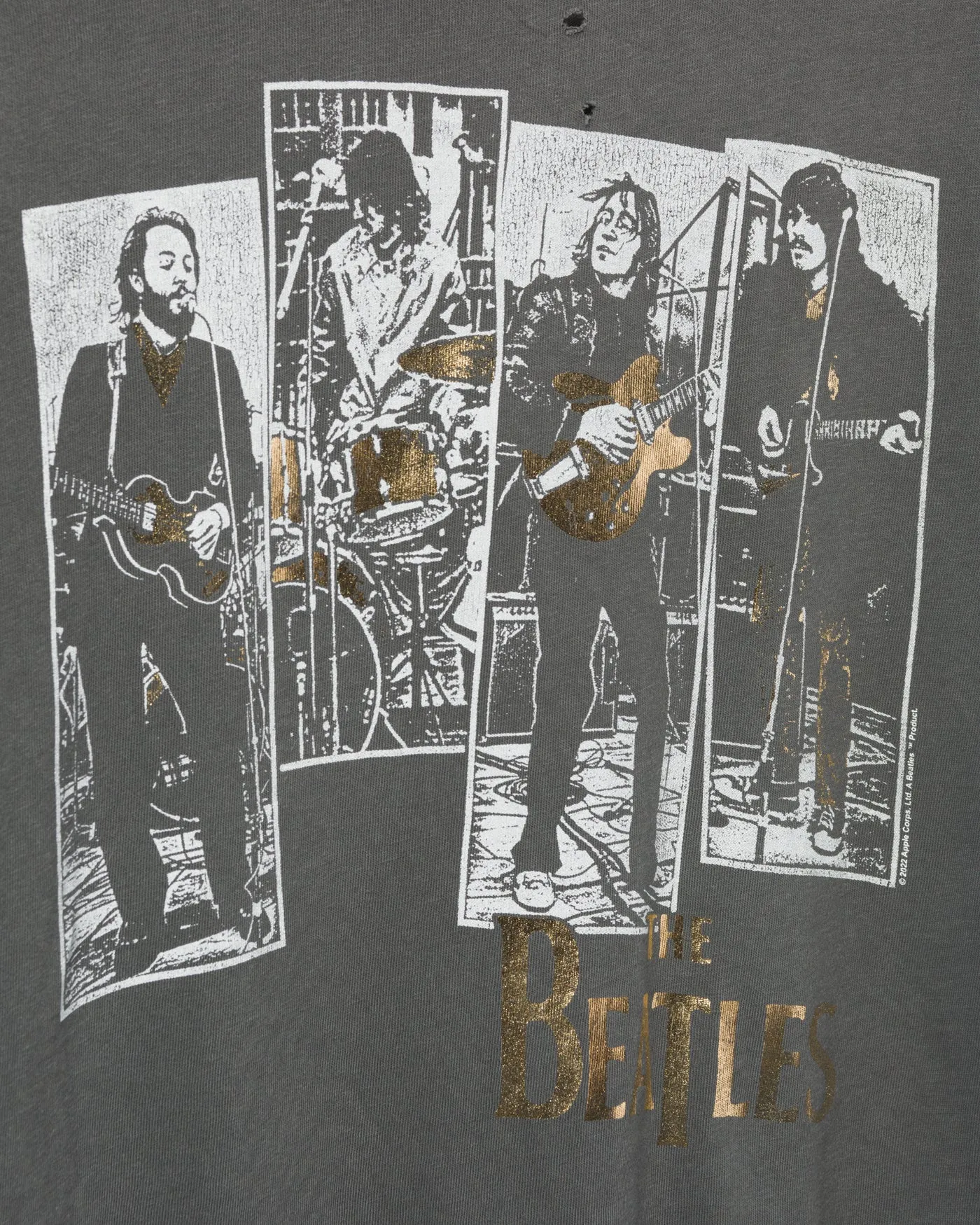 Women's The Beatles Rooftop Vintage Destroy Tee sold by Junk Food Clothing product image thumbnail 4