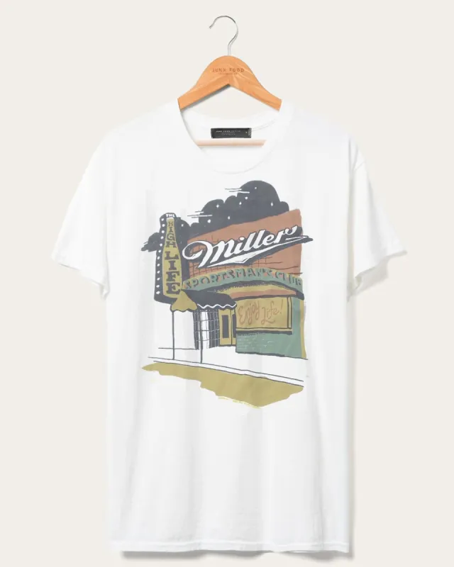 Miller High Life Sportsman's Club Exterior Flea Market Tee sold by Junk Food Clothing