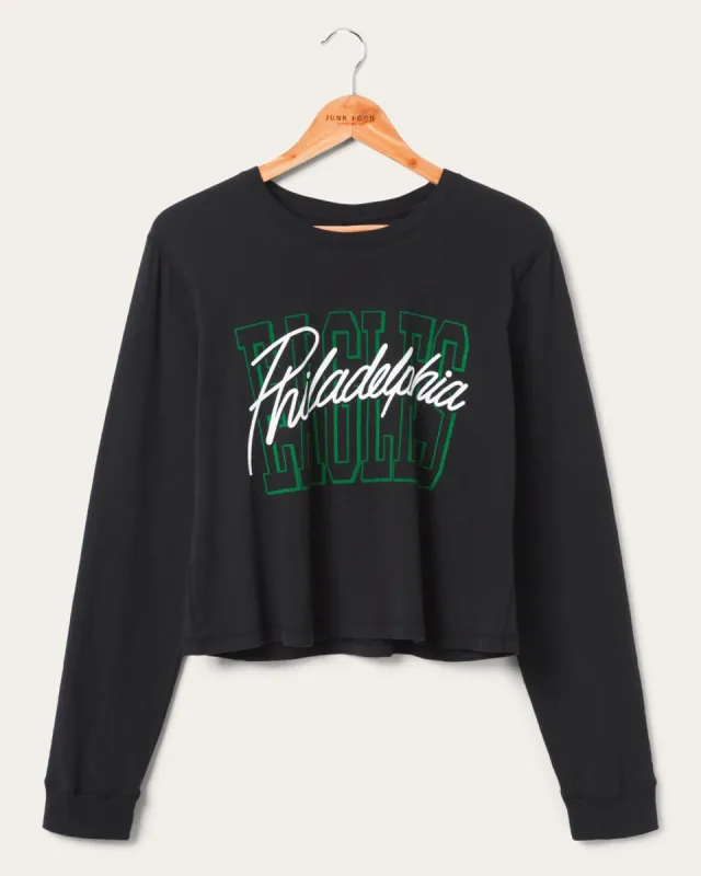 Women's Philadelphia Eagles Timeout Long Sleeve Crop sold by Junk Food Clothing